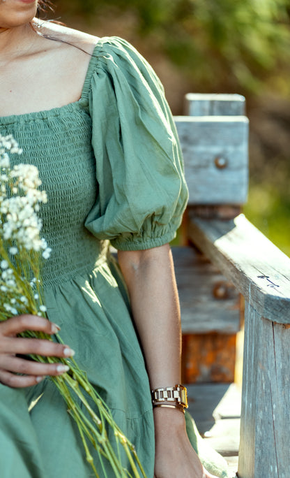 Kimaya Smocked Midi Dress